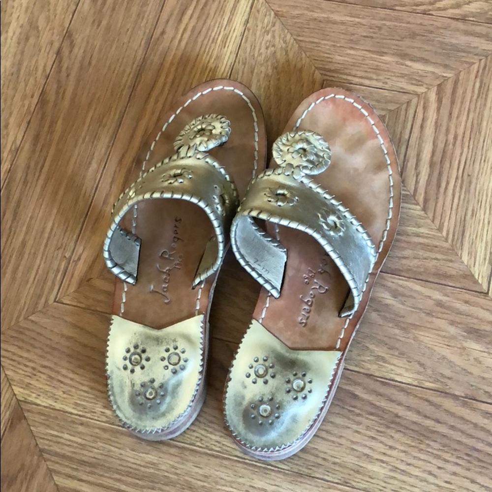 Jack Rogers Hamptons Navajo Sandals in Platinum